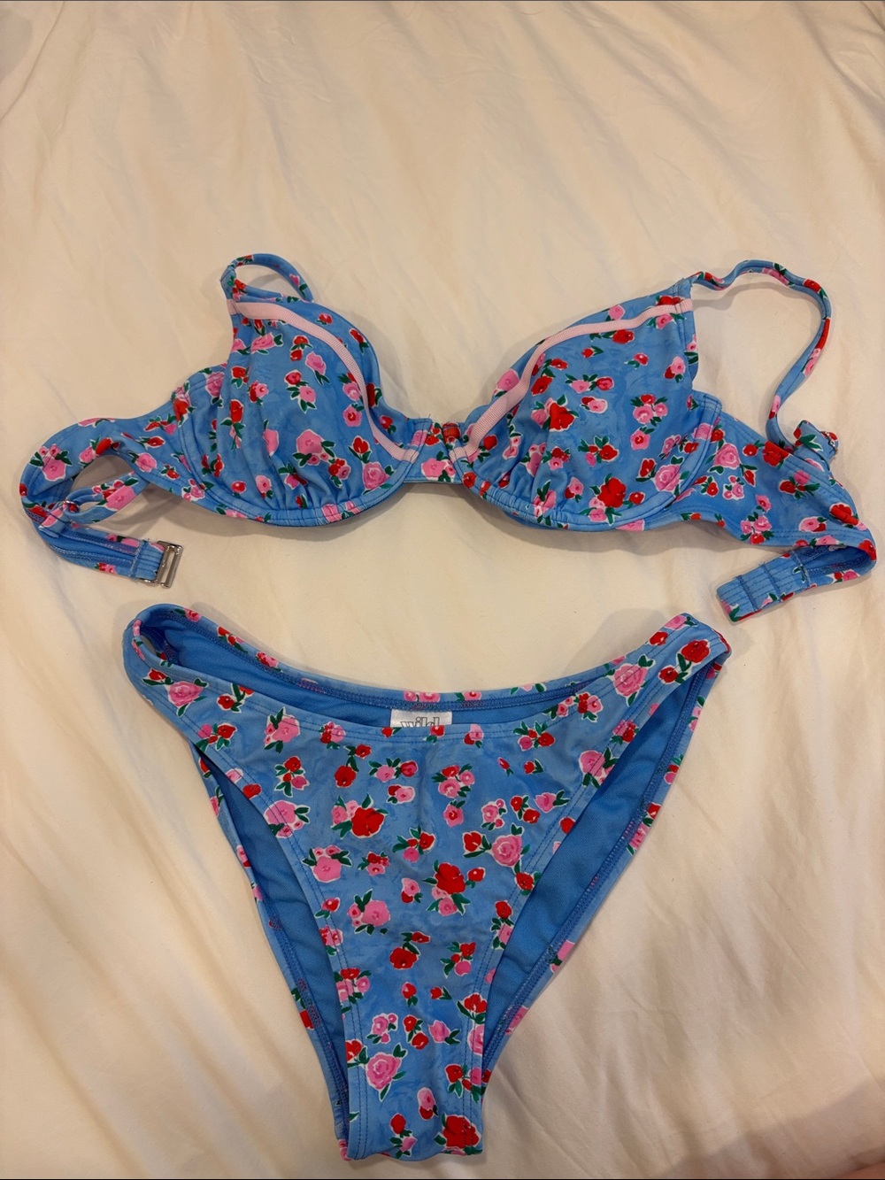 wild fable Blue Floral Underwire Bikini Set